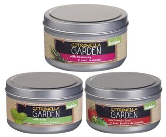 Bolsius Scented Candles 3x Tin of Citronella-Basil/Tomato Leaf & Rosemary 49/87. 24 Burning hours each, due to the citronella and delicious herbal scent, mosquitoes and other insects are kept or distance.