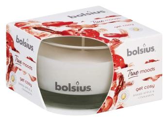 Bolsius Vela perfumada en vidrio True Moods Get Cosy 80/50.    18 horas de combustión. Una verdadera fragancia para sentirse bien con manzana, canela, clavo, vainilla, caramelo y almizcle.