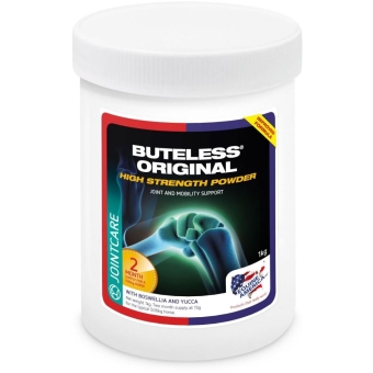 Equine America ButeLess Original High Strength Powder.  Supports mobility and joint and muscle comfort in all horses and ponies.