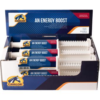 Cavalor An Energy Boost 60ml.   For horses in (top) sport, a composite 'booster' mix of electrolytes, vitamins, minerals and amino acids.