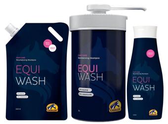 Cavalor Equi Wash. --- De ideale shampoo om uw paard een heerlijke douche te geven. De pH-neutrale formule is vriendelijk voor de huid maar genadeloos voor vuil.