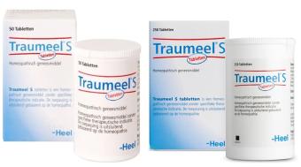 Heel Traumeel S. Tabletten.      Bei Schmerzen durch Quetschungen, Zerrungen oder Verstauchungen, bei Muskelschmerzen und Blutergüssen