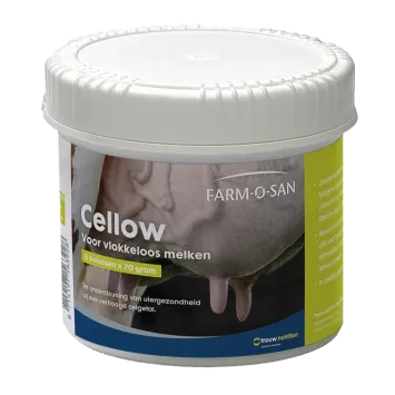 Farm-O-San Cellow 8x 70gr.      Boluses to promote calcium absorption and provide support to the cow during periods of reduced resistance and udder health.