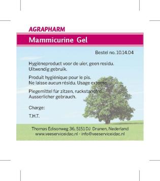 Agrapharm Mammicurine GEL 50st.  --- Ter bestrijding van Mastitis zonder wachttijd voor vlees en melk. 