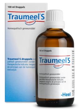 Heel Traumeel S. Drops.     For use in pain caused by sprain, strain or contusion, in muscle pain