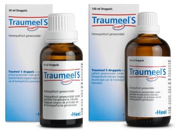 Heel Traumeel S. Drops.     For use in pain caused by sprain, strain or contusion, in muscle pain