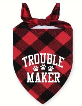 Troublemaker Bandana für Hunde. --- Super süß, in 5 Farben und 3 Größen.