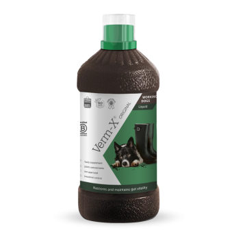 Verm-X liquido per cani. --- Deodorante liquido naturale per cani.