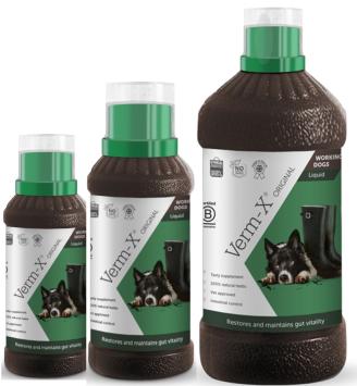 Verm-X liquido per cani. --- Deodorante liquido naturale per cani.